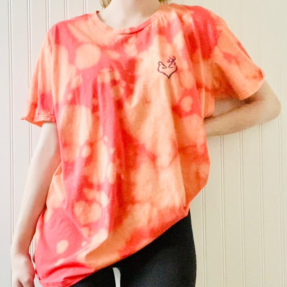 🧡UPCYCLED Browning Sweet Tea Bleach Tie-Dye Tee🧡
